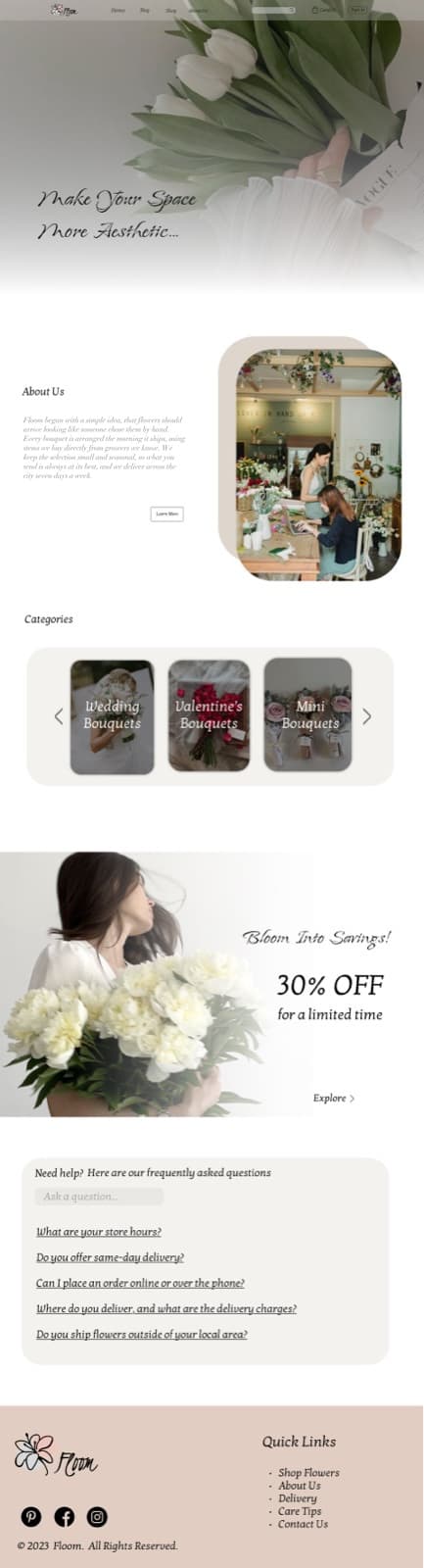 Flower Shop · Web Design
